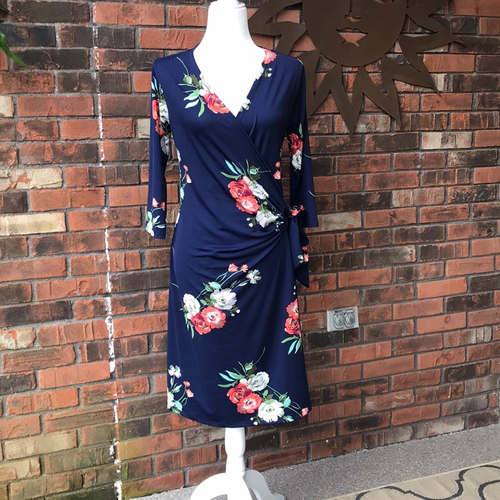 Navy wrap dress